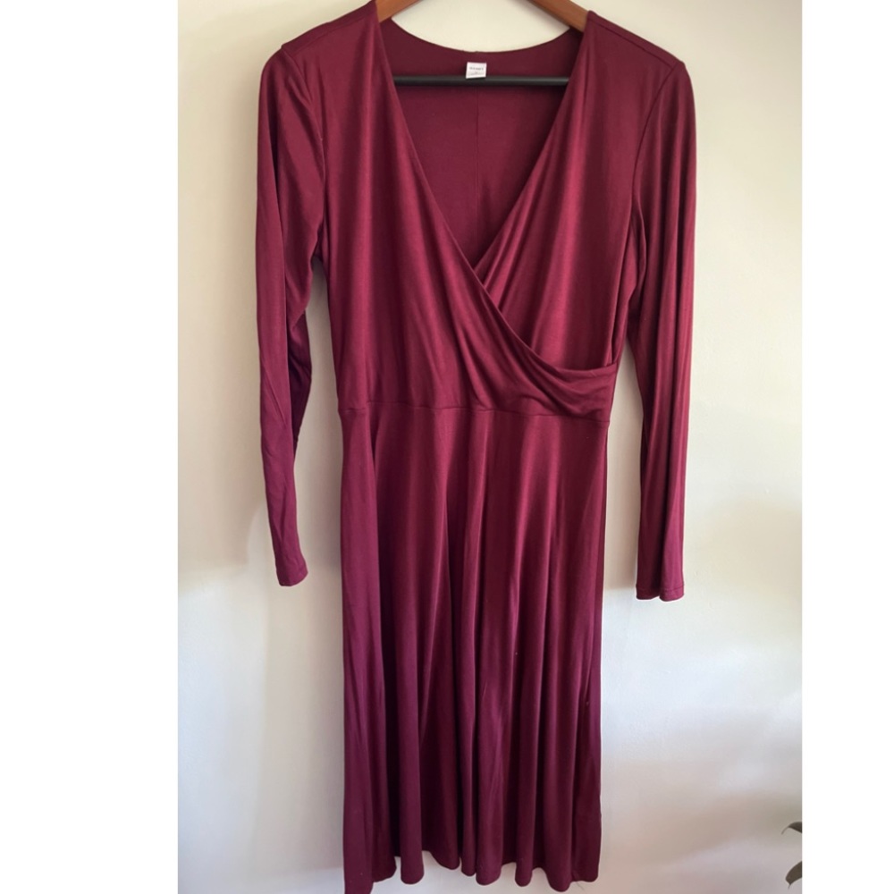 Old Navy Wrap Dress | Knee Length Long Sleeve Dress